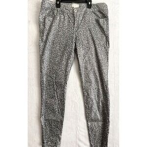 Forever 21 Plus Size Silver Leopard Print‎ Pants Women's 14 Skinny Fit